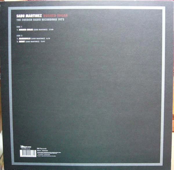 SABU MARTINEZ, Burned Sugar - The Swedish Radio Recordings 1973 (Mellotronen; MELLO LP 5, Sweden 2008, Picture Sleeve, Inner) LP VG+/VG+ - Image 2