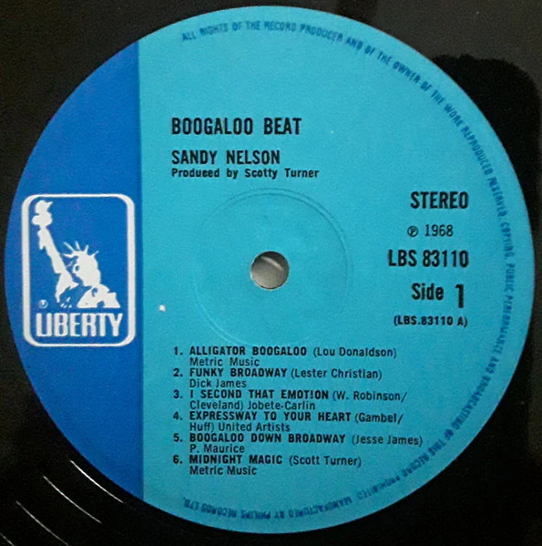 SANDY NELSON, Boogaloo Beat (Liberty; LBS83110E, UK 1968, Laminated Sleeve, Stereo) LP VG/VG - Image 3