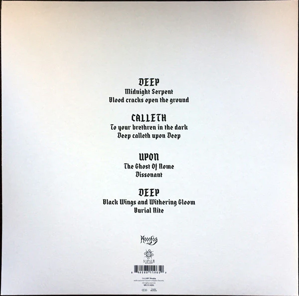 SATYRICON, Deep Calleth Upon Deep (Napalm Records ; NPR 751 VINYL, Europe 2017, Textured Gatefold Sleeve, 2 Inners, Clear Vinyl, Limited Edition of 300), SALE - Up to 50% Off the Original Pr 2xLP EX/EX - Image 2