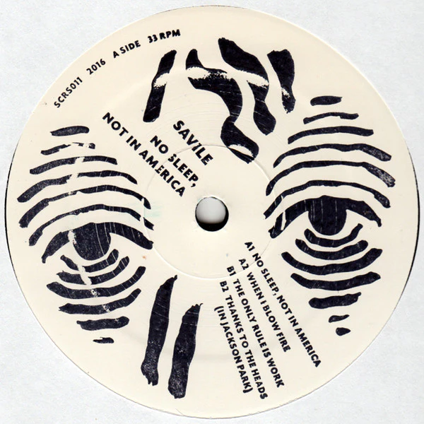 SAVILE, No Sleep, Not In America (Stripped & Chewed; SCRS011, US 2016, Die Cut Company Sleeve, Insert), SALE - Up to 50% Off the Original Price 12" VG/VG