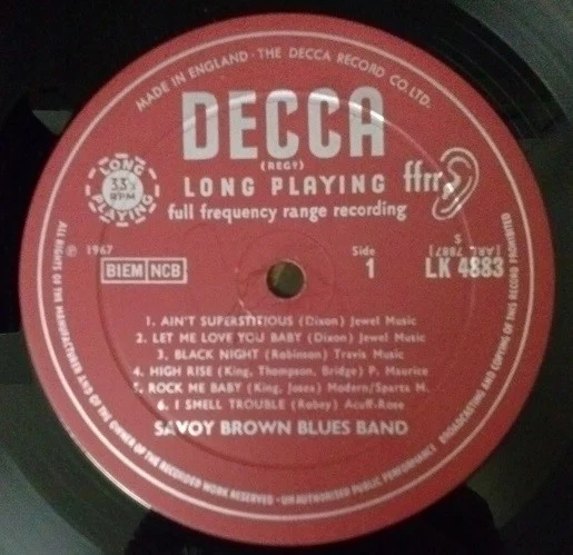 SAVOY BROWN BLUES BAND, Shake Down (Decca Red Unboxed; LK4883, UK 1967, Mono) LP VG/VG - Image 3