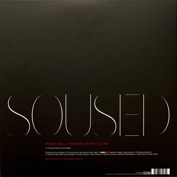 SCOTT WALKER + SUNN O))), SOUSED (4AD; CAD3428, UK 2014, Pasteback Gatefold, Side4 is blank) 2xLP VG/VG+ - Image 2