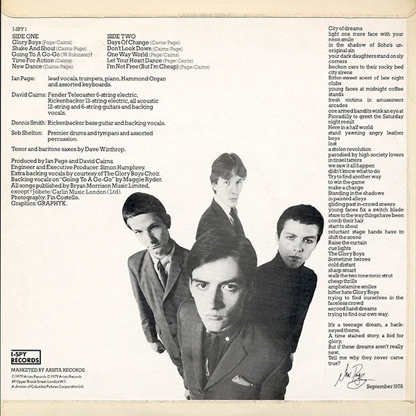 SECRET AFFAIR, Glory Boys (I-Spy Records; I-SPY 1, UK 1979, Flipback Sleeve, 2 Inserts) LP VG/VG - Image 2