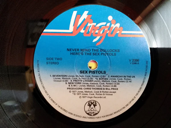 SEX PISTOLS, Never Mind the Bollocks (Virgin Blue & White; V2086, UK 1977, No Poster, 11 Titles on Sleeve, One Sided Submission 7", No Shrinkwrap or Sticker, A3, B1 Matrix), SALE - Up to 50% LP VG+/VG+ - Image 3