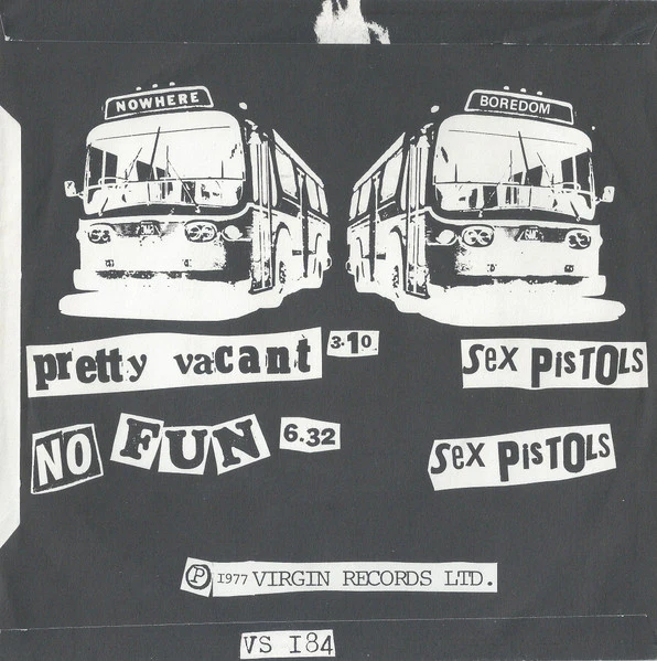 SEX PISTOLS, Pretty Vacant / No Fun (Virgin; VS 184, UK 1977, Picture Sleeve, Black Rim Text Both Sides, Anti-Slip Ring), SALE - Up to 50% Off the Original Price 7" G/VG+ - Image 2