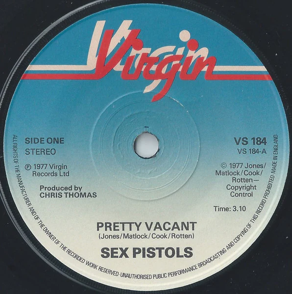 SEX PISTOLS, Pretty Vacant / No Fun (Virgin; VS 184, UK 1977, Picture Sleeve, Black Rim Text Both Sides, Anti-Slip Ring), SALE - Up to 50% Off the Original Price  7" VG/VG - Image 3