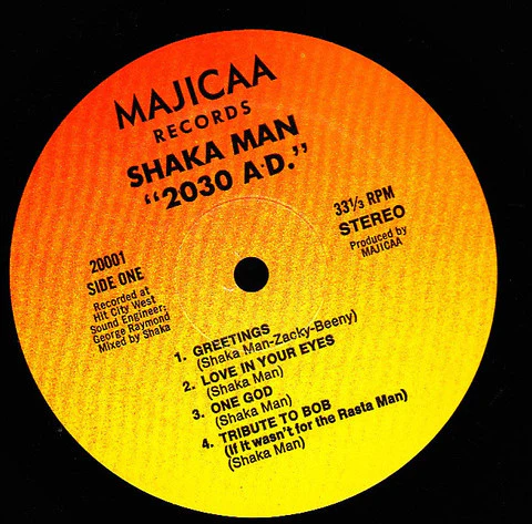 SHAKA MAN, 2030 A.D. (Majicaa Records ; 20001, US 1980s) LP VG/VG+ - Image 3