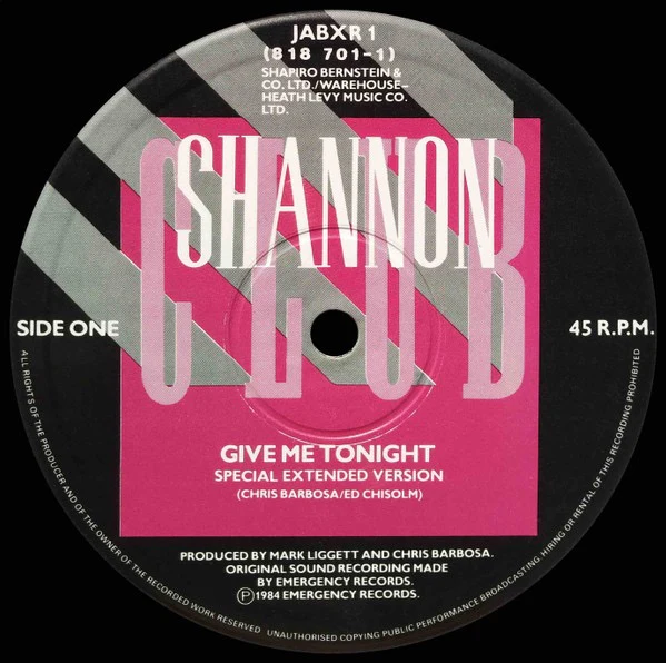 SHANNON, Give Me Tonight (Remix) (Club; JABXR 1, UK 1984, Picture Sleeve) 12" VG/VG - Image 3