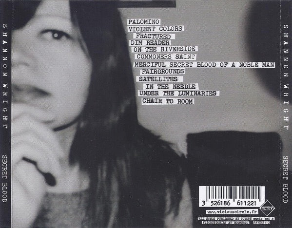 SHANNON WRIGHT, Secret Blood (Vicious Circle; REVERB112, France 2010, Jewel Case) CD VG+/VG+ - Image 2