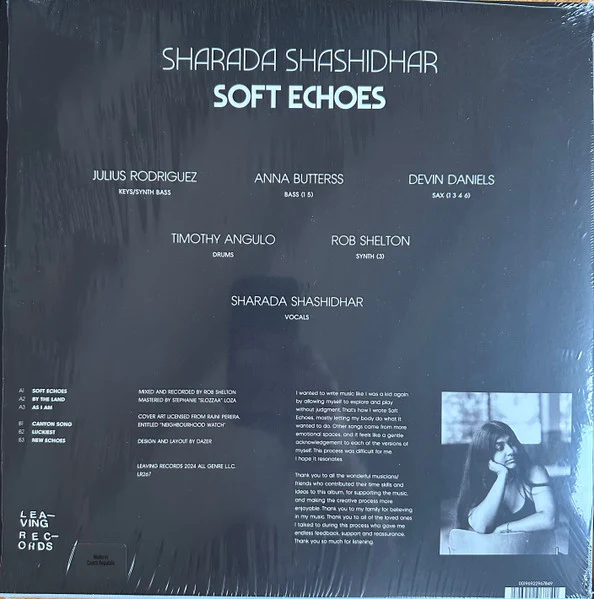 SHARADA SHASHIDHAR, Soft Echoes (Leaving Records; HT54 162478.1, US 2024) LP VG+/VG - Image 2