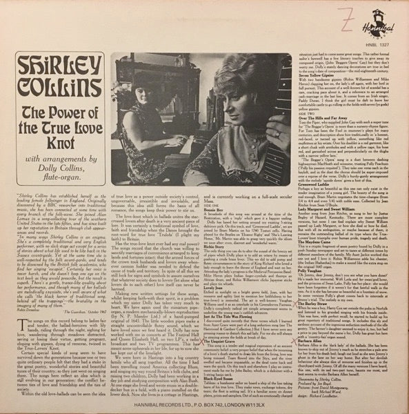 SHIRLEY COLLINS, The Power Of The True Love Knot (Hannibal Records; HNBL 1327, UK 1987 Reissue) LP VG+/EX - Image 2