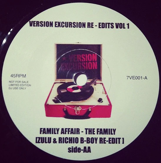 SHIRLEY SCOTT / THE FAMILY, Version Excursion Re-Edits Vol 1 (Version Excursion; 7VE001-A,  2010, DJ Promo, Limited Edition) 7" /G+ - Image 2