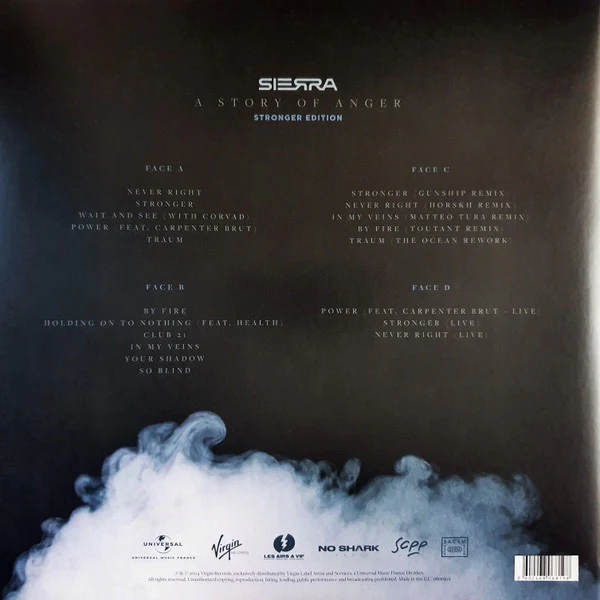 SIERRA, A Story Of Anger (Stronger Edition) (No Shark Prod; 6806819, France 2024 Reissue, Gatefold, 2 Inners, Blue Transparent Vinyl) 2xLP EX/EX - Image 2