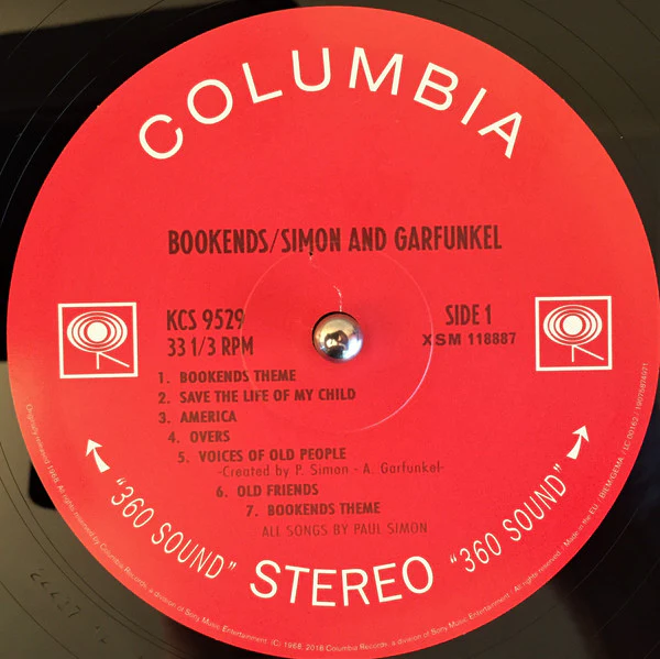 SIMON AND GARFUNKEL, Bookends (Columbia; KCS 9529, Europe 2018 Reissue, 180 Gram Vinyl.) LP NEW/NEW - Image 3