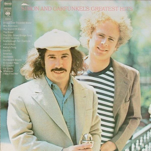 SIMON AND GARFUNKEL, Simon And Garfunkel's Greatest Hits (CBS Orange/Yellow; 69003, UK 1974 Reissue, Non Laminated Sleeve, Made In England at Bottom of Label) LP VG+/VG+