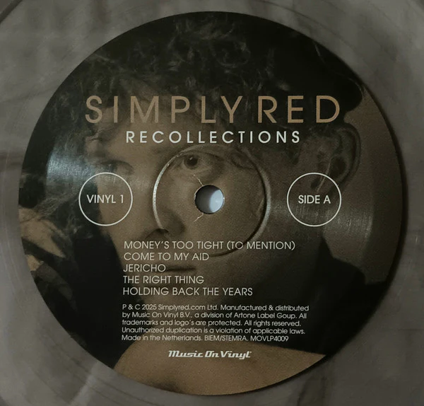 SIMPLY RED, Recollections (Music On Vinyl; MOVLP4009, Europe 2025, Limited Edition, Crystal Clear And Black Marbled Vinyl; 180g) 2xLP EX/EX - Image 3