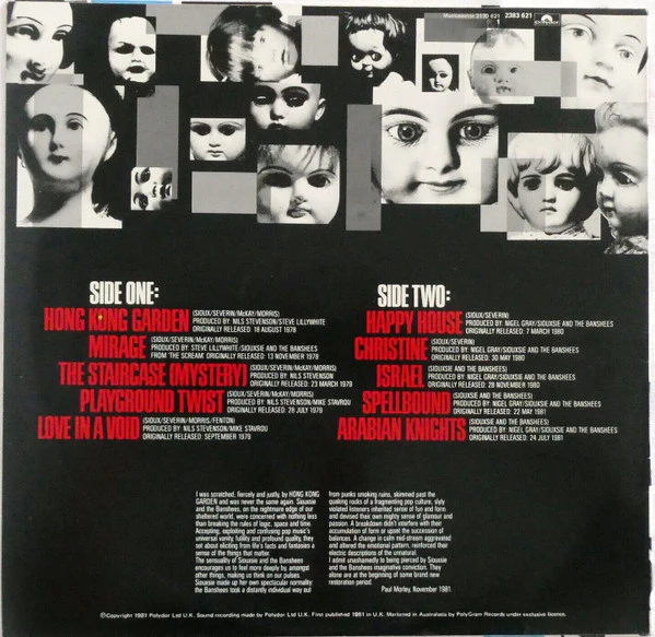 SIOUXSIE AND THE BANSHEES, Once Upon A Time/The Singles (Polydor Red Label; 2383 621, Australia 1981, Insert) LP G+/VG - Image 2