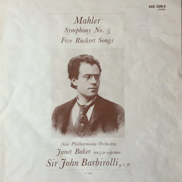 SIR JOHN BARBIROLLI, JANET BAKER, Mahler: Symphony No 5 with Five Ruckert Songs (HMV Red, Coloured Nipper Box; SLS 785, UK 1969, Box Set, Insert) 2xLP G+/VG - Image 2