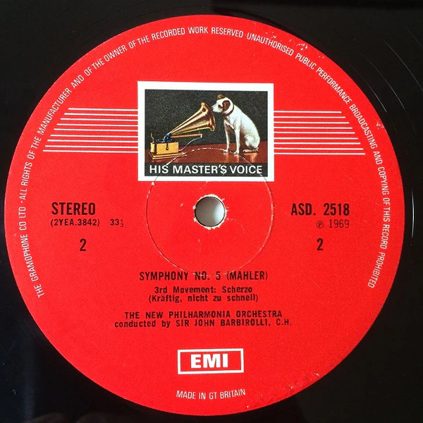 SIR JOHN BARBIROLLI, JANET BAKER, Mahler: Symphony No 5 with Five Ruckert Songs (HMV Red, Coloured Nipper Box; SLS 785, UK 1969, Box Set, Insert) 2xLP G+/VG - Image 3