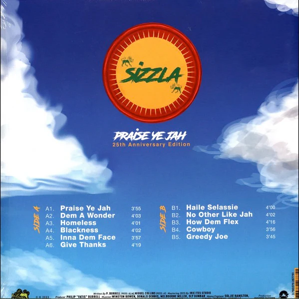 SIZZLA, Praise Ye Jah 25th Anniversary Edition (Xterminator; DIGLP4, France 2023 Reissue, Remastered) LP VG/VG+ - Image 2