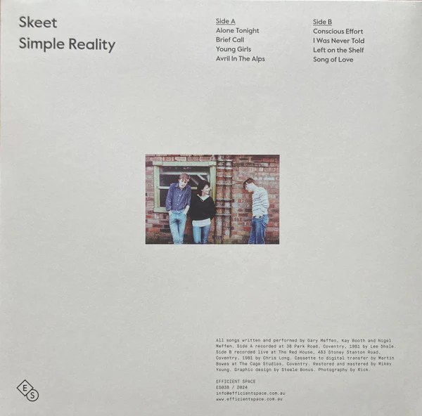 SKEET, Simple Reality (Efficient Space; ES038, Australia 2024, Textured Sleeve), SALE - Up to 50% Off the Original Price LP VG+/VG+ - Image 2