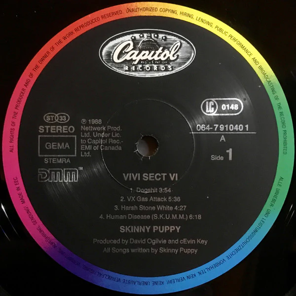 SKINNY PUPPY, VIVISectVI (Capitol Records; 064-7 91040 1, Europe 1988, Inner) LP VG/VG - Image 3