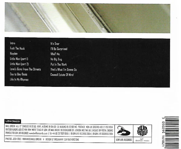 SKINNYMAN, Council Estate Of Mind (Low Life Records; LOW36CD, UK 2004, Jewel Case) CD VG+/VG+ - Image 2