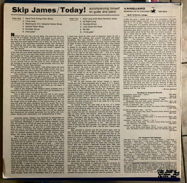 SKIP JAMES, Skip James Today! (Vanguard; VSD-79219, US 1970s Reissue, Stereo) LP VG/G+ - Image 2