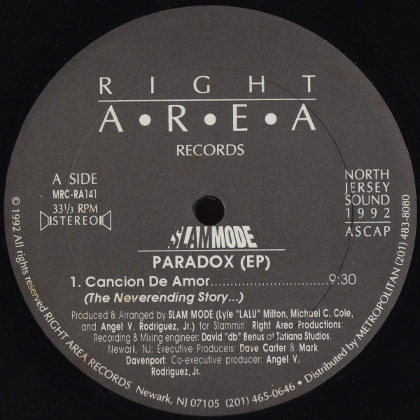 SLAM MODE, Paradox (EP) (Right Area Records; MRC-RA141, US 1992) 12" EP /VG+