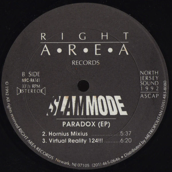 SLAM MODE, Paradox (EP) (Right Area Records; MRC-RA141, US 1992) 12" EP /VG+ - Image 2