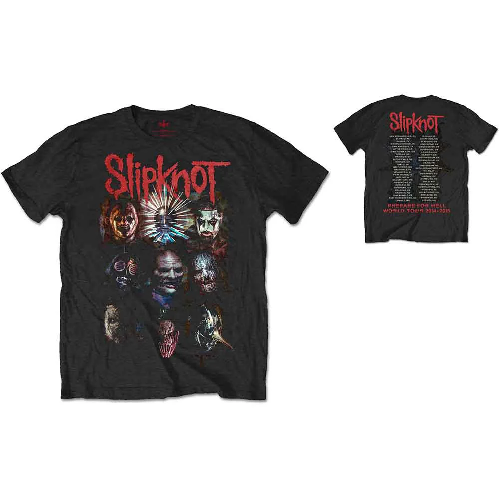 SLIPKNOT, Slipknot Unisex T-Shirt: Prepare for Hell 2014-2015 Tour (Black) (Back Print) L (,  ) Accessories NEW/NEW