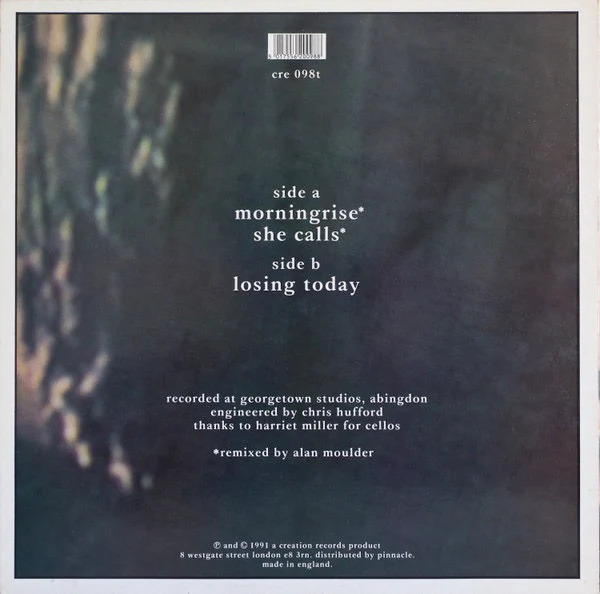 SLOWDIVE, Morningrise/ She Calls/ Losing Today (Creation; CRE098T, UK 1991, Picture Sleeve, Black Inner) 12" VG/VG+ - Image 2
