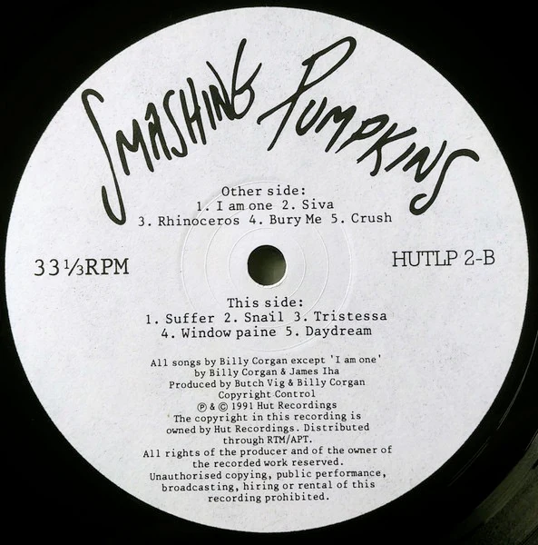 SMASHING PUMPKINS, Gish (Hut; HUTLP 2, UK 1991, Inner, First UK Pressing) LP VG/VG - Image 3