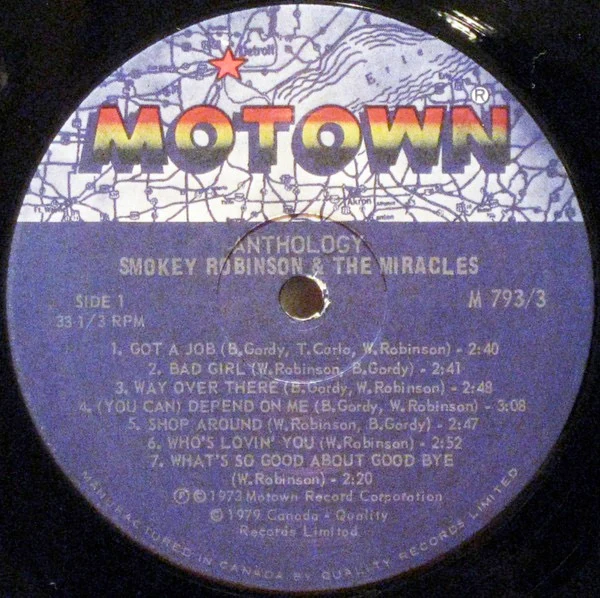 SMOKEY ROBINSON AND THE MIRACLES, Anthology (Motown; M 793/3, Canada 1980 Reissue, Triple Gatefold) 3xLP VG/VG+ - Image 3