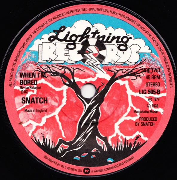 SNATCH, All I Want (Lightning Records; LIG 505, UK 1978, Picture Sleeve With Metallic Print) 7" VG/VG+ - Image 3