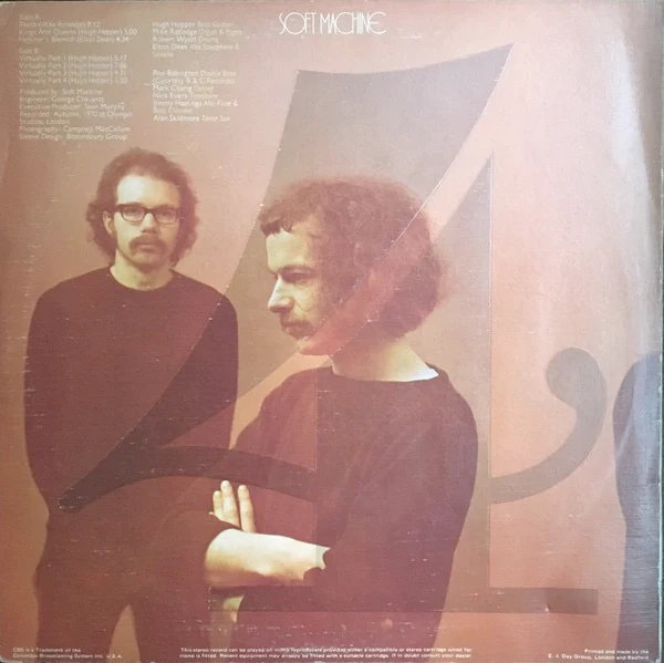 SOFT MACHINE, Fourth (CBS Orange; 64280, UK 1971, Debossed Textured Sleeve) LP VG/VG - Image 2