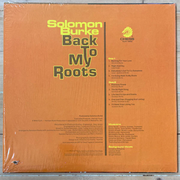 SOLOMON BURKE, Back To My Roots (Chess; ACH-19002, US 1976) LP VG/EX - Image 2