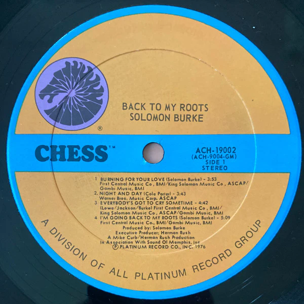 SOLOMON BURKE, Back To My Roots (Chess; ACH-19002, US 1976) LP VG/EX - Image 3
