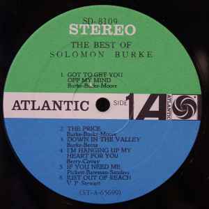 SOLOMON BURKE, The Best Of Solomon Burke (Atlantic; SD 8109, US 1965, Company Inner) LP G/G+ - Image 3