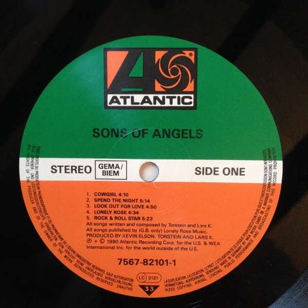 SONS OF ANGELS, Sons Of Angels (Atlantic; 7567-82101-1, Europe 1990, Inner) LP VG/VG+ - Image 3