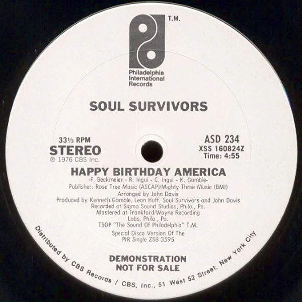 SOUL SURVIVORS, Happy Birthday America (Philadelphia International Records; ASD 234, US 1976, Promo) 12" /VG