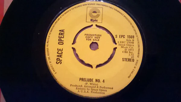 SPACE OPERA, Country Max (Epic; S EPC 1569, UK 1973, Promo, Company Sleeve, 4 Prong Centre) 7" VG+/VG+ - Image 2