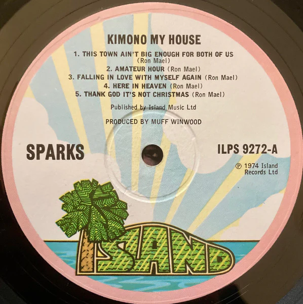 SPARKS, Kimono My House (Island Records; ILPS 9272, UK 1974, Laminated Sleeve, Inner, Multiple Sound pressing) LP VG/VG - Image 3