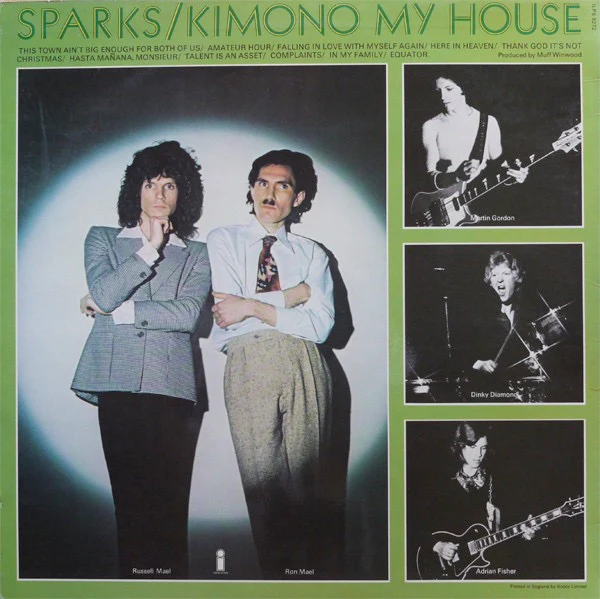 SPARKS, Kimono My House (Island Pink Rim; ILPS 9272, UK 1974, Laminated, Pinched Spine Sleeve, Inner, EMI Pressing) LP VG/VG - Image 2