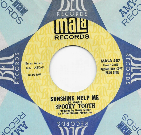 SPOOKY TOOTH, Sunshine Help Me / Weird (MALA; MALA 587, US 1968, Promo, Company Sleeve), SALE - Up to 50% Off the Original Price  7" VG/EX - Image 3