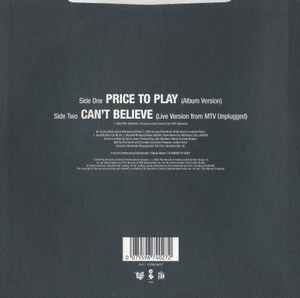 STAIND, Price To Play (Elektra; E7417, UK 2003, Picture Sleeve, Numbered, Limited Edition), SALE - Up to 50% Off the Original Price  7" VG+/VG+ - Image 2