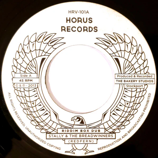 STALLY & THE BREADWINNERS / SKINSHAPE, Riddim Box Dub / Soul Groove (Horus Records; HRV-101, UK 2013) 7" /VG+