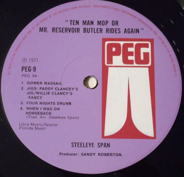 STEELEYE SPAN, Ten Man Mop Or Mr. Reservoir Butler Rides Again (Pegasus; PEG 9, UK 1972 reissue, Textured gatefold with gold foil, Stapled booklet) LP VG/VG - Image 3