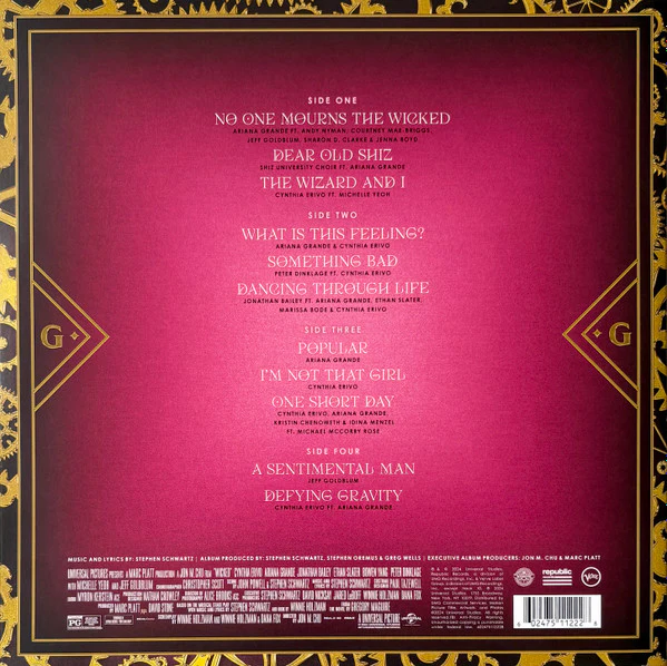 STEPHEN SCHWARTZ, Wicked (The Soundtrack) (Republic Records; 602475112228, Worldwide 2024, Insert, Glinda Vinyl) LP VG+/VG+ - Image 2