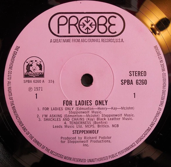 STEPPENWOLF, For Ladies Only (Probe; SPBA 6260, US 1971, Laminated Gatefold Sleeve) LP VG/VG - Image 3